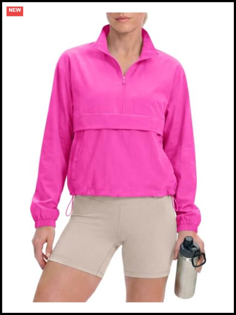 Women's Half Zip Athletic Jacket Long Sleeve Lightweight Cropped Running